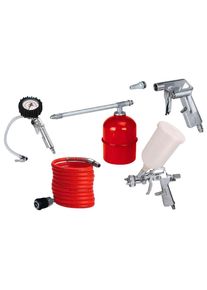 Druckluftwerkzeug Einhell "Profi", rot, silberfarben, Werkzeugsets, Druckluftwerkzeug, 5-teilig