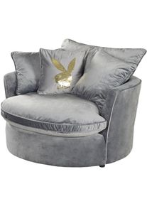 Drehsessel Playboy "Eloise", grau, B:110cm H:88cm T:110cm, 100% Polyester, Sessel, Drehsessel