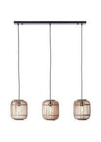Brilliant Pendelleuchte "Woodrow", braun (hellbraun), 3, H: 125cm, 1 Stk., Leuchten, Bambus Lampe, Nature-Style, 130 x 105 cm, E27, Pendelleuchte