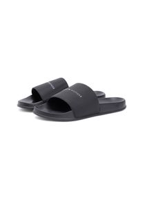 Badepantolette Tommy Hilfiger "CORE Tommy Hilfiger POOL SLIDE", Herren, Gr. 43, schwarz, Synthetik, unifarben, Basic, Schuhe Badepantolette, Sommerschuh, Pool Slides, Flat mit Logoschriftzug