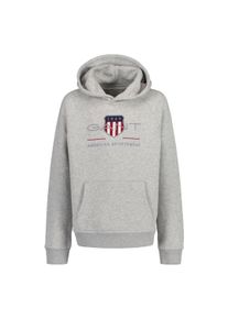 Sweatshirt Gant "Sweatshirt Archive Shield Hoodie", M&auml;dchen, Gr. 134-140, grau, Obermaterial: 78% Baumwolle CO. 22% Polyester PES., Sweatshirts Sweatshirt
