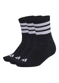 Kurzsocken adidas originals "Socken 3-Stripes Cushioned Sportswear Mid-Cut Socks 3er Pack", Damen, Gr. 46-48, schwarz, Obermaterial: 58% Baumwolle CO. 39% Polyester PES. 2% Elasthan EL. 1% Polyamid PA., Socken Kurzsocken