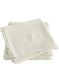 Stoffserviette OTTO HOME "Elyna", creme, B:45cm L:45cm, Obermaterial: 100% Baumwolle, Servietten, Stoffserviette, uni, mit sch&ouml;ner Spitze, weiche Haptik, 45x45 cm, Leinenoptik