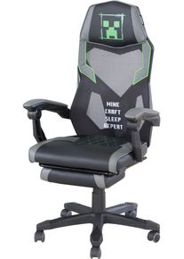 Gaming-Stuhl Phoenix, schwarz, grau, B:61cm H:114,5cm T:62,5cm, Kunststoff, Metall, Polyester, St&uuml;hle, Gaming-Stuhl, Creeper Design