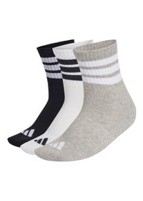 Kurzsocken adidas originals "Socken 3-Stripes Cushioned Sportswear Mid-Cut Socks 3er Pack", Damen, Gr. 46-48, bunt (schwarz, grau, wei&szlig;), Obermaterial: 58% Baumwolle CO. 39% Polyester PES. 2% Elasthan EL. 1% Polyamid PA., Socken Kurzsocken