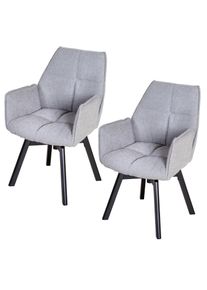 Esszimmerstuhl Inosign "Lara", grau, schwarz, grau, B:59cm H:88cm T:62cm, Massivholz, Polyester, St&uuml;hle, Esszimmerstuhl, 2er Set