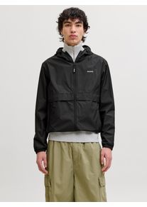 Jack & Jones Regenjacke JACK & JONES "JCOCLUB RAIN JACKET", Herren, Gr. XS, schwarz, Web, Obermaterial: 100% Polyester, unifarben, regular fit normal, elastischer Bund, Jacken Regenjacke, mit Kapuze
