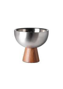 Schale Fink "ROMA", silberfarben, braun, H:13cm &Oslash;:15cm, Sch&uuml;sseln, Schale