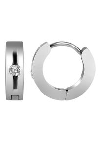 Adelia&acute;s Paar Creolen ADELIA&acute;S "Damen Ohrringe &iquest; Klappcreole aus Edelstahl mit Strass Steinchen", silber, Ohrringe, Damen, Edelstahl, Paar Creolen