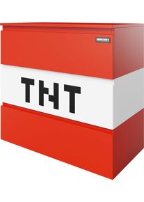 Kommode Phoenix "Minecraft TNT Kommode", rot, wei&szlig;, B:80cm H:77cm T:41,5cm, Holzwerkstoff, Sideboards, Kommode, inkl Beleuchtung