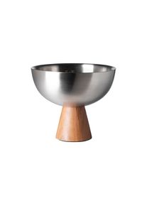 Schale Fink "ROMA", silberfarben, braun, H:16,5cm &Oslash;:19,5cm, Sch&uuml;sseln, Schale
