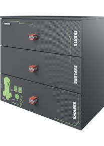 Kommode Phoenix "Minecraft Kommode", schwarz, B:80cm H:77cm T:39,5cm, Holzwerkstoff, Sideboards, Kommode, inkl Beleuchtung