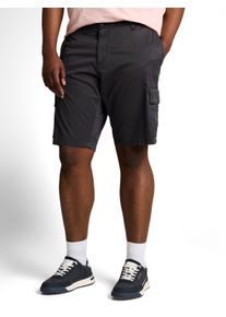 Cargohose Tom Tailor PLUS, Herren, Gr. 48, N-Gr, grau mini geometric print, Web, Obermaterial: 98% Baumwolle, 2% Elasthan, unifarben, normal kurz, Hosen Cargohose, Cargo-Shorts mit Stretch