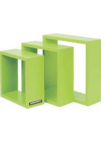 Wandregal Phoenix, gr&uuml;n, B:28cm H:28cm T:18cm, Holzwerkstoff, Regale, Wandregal