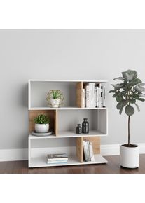 B&uuml;cherregal Inosign "Cedric", wei&szlig; (wei&szlig;, artisan eiche), B:103cm H:110cm T:35cm, Holzwerkstoff, Regale, B&uuml;cherregal