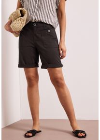 Bermudas Street One "Style Yulius", Damen, Gr. 44, N-Gr, deep earth, Web, Obermaterial: 98% Baumwolle, 2% Elasthan, unifarben, normal kniefrei, Hosen Bermudas, Sommershorts mit Turn-Up
