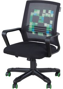 Gaming-Stuhl Phoenix, schwarz, schwarz, B:63cm H:92cm T:60cm, Kunststoff, Metall, Polyester, St&uuml;hle, Gaming-Stuhl, Creeper Design an der R&uuml;ckenlehne