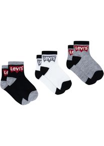 Socken LEVI'S KIDS "BATWING MID CUT3PK", M&auml;dchen, Gr. 8 (35,5/37), schwarz, Elasthan, Polyester, Socken Socken, im 3er-Pack
