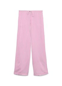 V&eacute;ro Moda Schlupfhose VERO MODA "VMROSIE MW WIDE PANT NOOS", Damen, Gr. M, L&auml;nge 30, pirouette stripes:wei&szlig; pinstripes, Web, Obermaterial: 85% Viskose, 15% Leinen, gestreift, oversize lang, Hosen Schlupfhose, Viskosemischung, oversize