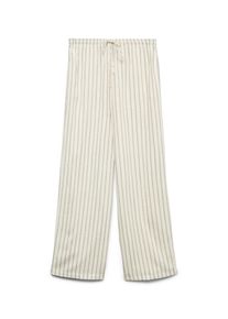 V&eacute;ro Moda Schlupfhose VERO MODA "VMROSIE MW WIDE PANT NOOS", Damen, Gr. L, L&auml;nge 30, gardenia stripes:schwarz pinstripes, Web, Obermaterial: 85% Viskose, 15% Leinen, gestreift, oversize lang, Hosen Schlupfhose, Viskosemischung, oversize