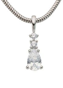 Kettenanh&auml;nger Firetti "Schmuck Geschenk Gold 333 Halsschmuck Anh&auml;nger f&uuml;r Halskette", wei&szlig; (wei&szlig;goldfarben, kristallwei&szlig;, kristallwei&szlig;), Schmuckanh&auml;nger, Damen, Wei&szlig;gold 333, 0,45 g, Kettenanh&auml;nger, mit Zirkonia (synth.)