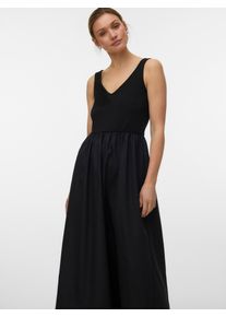V&eacute;ro Moda Tr&auml;gerkleid VERO MODA "VMVALLY SL LONG DRESS JRS NOOS", Damen, Gr. XS, N-Gr, schwarz, Jersey, Obermaterial: 95% Polyester, 5% Elasthan, unifarben, loose fit lang, V-Ausschnitt, Kleider Tr&auml;gerkleid, Materialmix, locker geschnitten, V-Ausschnitt