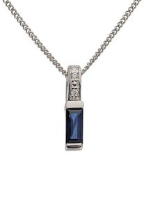 Kettenanh&auml;nger Firetti "Schmuck Geschenk Gold 333 Halsschmuck Anh&auml;nger f&uuml;r Halskette Saphir", bunt (wei&szlig;goldfarben, blau, blau), Schmuckanh&auml;nger, Damen, 0,01 P2 = erkennbare Einschl&uuml;sse, Diamanten Wei&szlig;gold 333, 0,4 g, Diamanten, Wei&szlig;gold 333, Kettenanh&auml;nger, mit Saphir - mit Brillanten