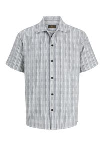 Jack & Jones Kurzarmhemd JACK & JONES "JPRBLUTIAGO STRUCTURE SS RESORT SHIRT SN", Herren, Gr. XL, N-Gr, riviera, Web, Obermaterial: 100% Baumwolle, relaxed fit normal, ohne Ausschnitt, gerader Abschluss, Hemden Kurzarmhemd, Baumwolle, locker geschnitten