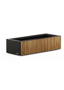 Herstera Pflanzkasten - 100x40x25cm - schwarz - Stahl / Holz / Kiefernholz