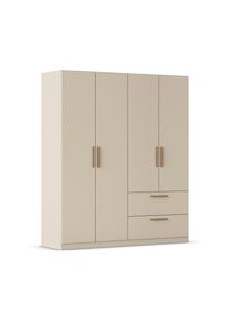Rauch Dreht&uuml;renschrank "Skandi" 4-t&uuml;rig mit zwei Schubladen - 181x54x210cm - beige - Holz