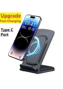 Wireless Charger Stand Desktop Phone Holder For iPhone 17~12 Samsung S25 S24 Xiaomi Fast Charging Station Smartphone Charge Dock