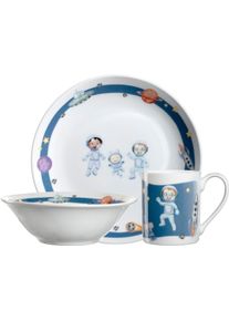 Kindergeschirr-Set Leonardo "BAMBINI AVVENTURA", bunt (mehrfarbig), 3 Stk., Porzellan, Geschirr-Sets, Kindergeschirr-Set, Weltall