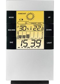 Wetterstation Hama "LCD-Thermo-/Hygrometer "TH-200", silber (silberfarben), Wetterstationen, Wetterstation
