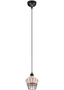 REALITY LEUCHTEN Pendelleuchte "Borka", beige (natur), 1, &Oslash; 17,5cm H: 150cm, 1 Stk., Leuchten, Boho H&auml;ngelampe aus Rattan 1-flammig exkl E27 max 40W h&ouml;henverstellbar, Pendelleuchte