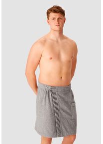 Kilt Schiesser "Rom aus weicher Baumwolle, saugstark und 3-fach weitenverstellbar", grau (hellgrau), L:55cm, Frottier, Hausm&auml;ntel, Kilt, MADE IN GREEN by OEKO-TEX
