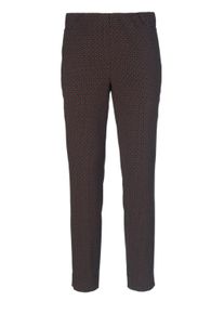 Chinos GOLDNER "Stretchbequeme Jacquard-Hose MARTHA", Damen, Gr. 42, N-Gr, schwarz (schwarz, bordeaux, gemustert), Obermaterial: 61% Baumwolle CO. 35% Polyamid PA. 4% Elasthan EL., normal, Hosen Chinos, Ohne