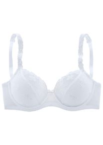 B&uuml;gel-BH Nuance, Damen, Gr. 75, Cup D, wei&szlig;, Spitze, Obermaterial: 56% Polyamid, 35% Polyester, 9% Elasthan, BHs B&uuml;gel-BH, aus einzigartiger Spitze in sommerlicher Optik, Dessous