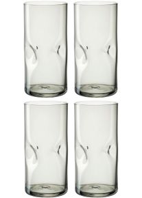Longdrinkglas Leonardo "VESUVIO", grau, H:14cm &Oslash;:7cm, Glas, Trinkgef&auml;&szlig;e, Longdrinkglas, 330 ml, 4-teilig