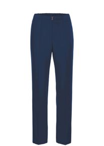 2-in-1-Hose GOLDNER "Professlan-Schlupfhose Martha", Damen, Gr. 40, N-Gr, blau (marine), Obermaterial: 70% Polyester PES. 25% Viskose CV. 5% Eiderdaune Eider., normal, Hosen 2-in-1-Hose, mit h&uuml;bschen Zierg&uuml;rtel- und schlie&szlig;e