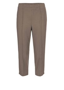 Caprihose GOLDNER "Sportive 7/8-Hose mit Biesen", Damen, Gr. 54, N-Gr, beige (taupe), Obermaterial: 100% Polyester COOLMAX(R) PES(Coolmax)., normal, Hosen Caprihose, Ohne