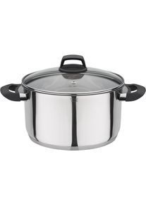 Fleischtopf GSW "Como", silber (edelstahlfarben), H:13,5cm &Oslash;:24cm, T&ouml;pfe, Fleischtopf, Induktion