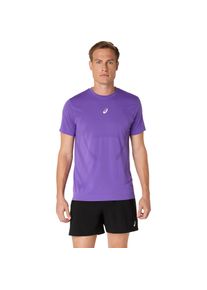 Laufshirt asics "ROAD SEAMLESS SS TOP", Herren, Gr. XL, edo lila, Obermaterial: 65% Polyamid, 35% Polyester, normal, Rundhals, Shirts Laufshirt