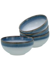 Schale Creatable "Cascade, Buddha Bowl 17,5 cm 4-tlg", blau, H:8,5cm &Oslash;:17,5cm, Steinzeug, Sch&uuml;sseln, Schale, Rekativglasur, Healthy Food