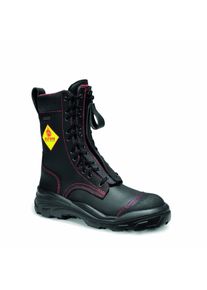 Sicherheitsschuh Elten "Feuerwehrstiefel EURO PROOF GTX F2A" Gr. 44, schwarz (schwarz, rot), 44, Obermaterial: 50% Rindsleder Leather cow. 50% Lammleder LEL., Schuhe, Sicherheitsschuh