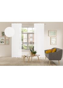 Gardine OTTO HOME "Fritty", wei&szlig;, B:140cm H:175cm, Ausbrenner, Polyester, Gardinen, Gardine, Multifunktionsband, transparent, moderne L&auml;ngststreifen, Ausbrenner