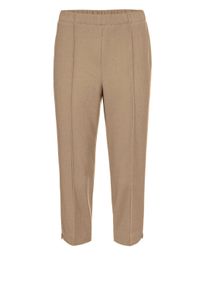 Caprihose GOLDNER "Sportive 7/8-Hose mit Biesen", Damen, Gr. 54, N-Gr, beige (sand), Obermaterial: 100% Polyester COOLMAX(R) PES(Coolmax)., normal, Hosen Caprihose, Ohne