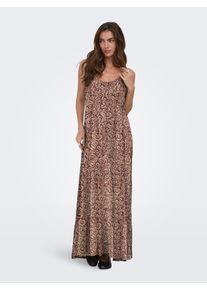 Spaghettikleid Only "ONLMATEA LIFE STRAP LONG DRESS WVN NOOS", Damen, Gr. XS, N-Gr, spiced apple aop:ethnic paisley, Web, Obermaterial: 100% Viskose, bedruckt, regular fit lang, Rundhals, Kleider Spaghettikleid, Viskose, regular fit