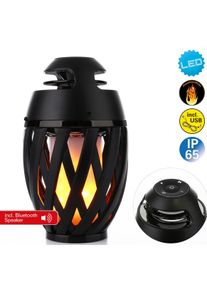 N&auml;ve N&Auml;VE LED Tischleuchte "Muna", schwarz, 1, &Oslash; 10cm H: 16,5cm, 1 Stk., Leuchten, Bluetooth Speaker, Falmmeneffekt, ca. 5-6h Lichteffekt + Lautsprecher, LED Tischleuchte