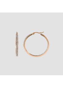 Adelia&acute;s Paar Creolen ADELIA&acute;S "Damen Ohrringe &iquest; Creole aus Edelstahl mit Strass Steinchen", gold, Ohrringe, Damen, Edelstahl, Paar Creolen