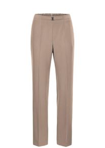 2-in-1-Hose GOLDNER "Professlan-Schlupfhose Martha", Damen, Gr. 54, N-Gr, beige (sand), Obermaterial: 70% Polyester PES. 25% Viskose CV. 5% Eiderdaune Eider., normal, Hosen 2-in-1-Hose, mit h&uuml;bschen Zierg&uuml;rtel- und schlie&szlig;e